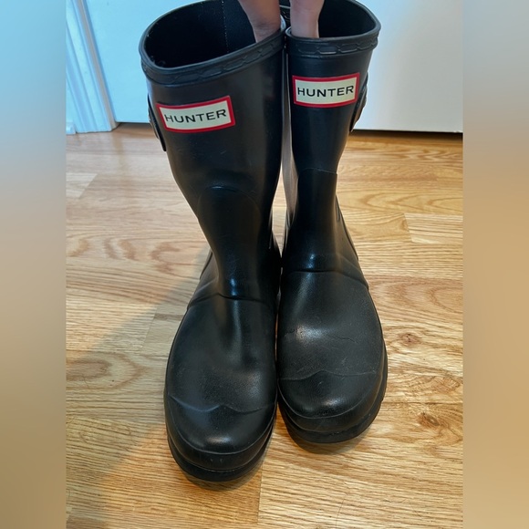 Hunter Black Short Rain Boots Women’s Size 7 - Picture 8 of 10